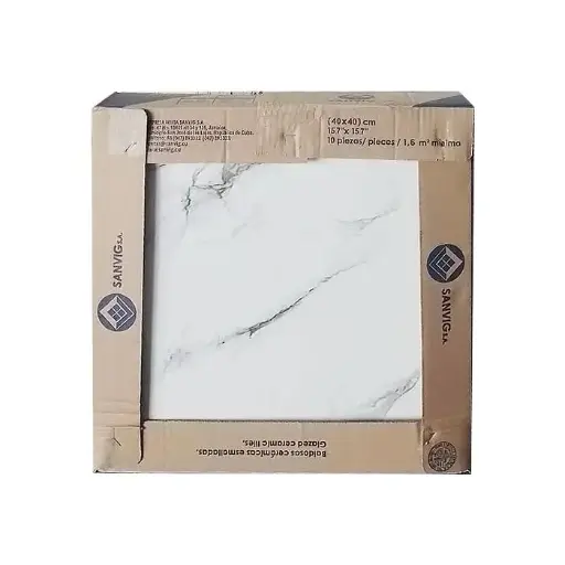 Ceramic Stoneware Floor Tile Marble Beta Beige, matt base (400x400x8mm), 1.6m2 box
